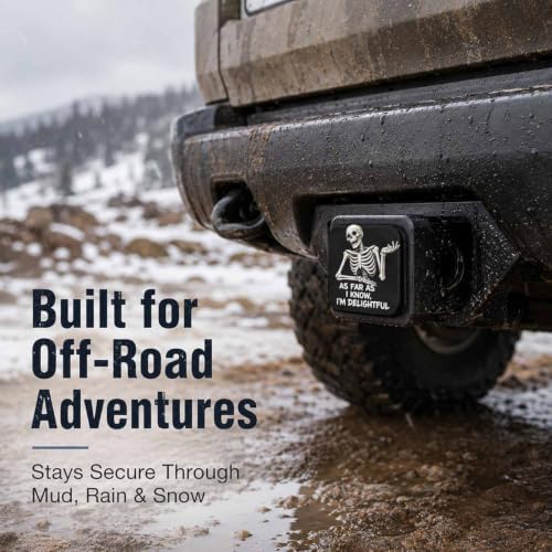 Funny Skull Skeleton 2" Hitch Cover, Rubber Towing Hitch Covers Hitch Protector - Image 3