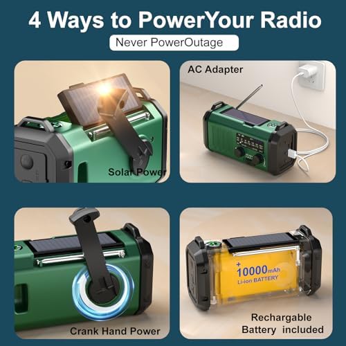 Leaton Hand Crank Emergency Radio, NOAA Weather Radio AM/FM - Image 4