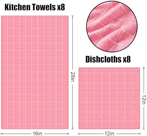 Homaxy Microfiber Kitchen Towels and Dishcloths Sets, 20 Pack - Image 6