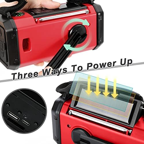 Emergency Weather Radio with NOAA, 10000mAh Solar Hand Crank Radio, AM FM - Image 5