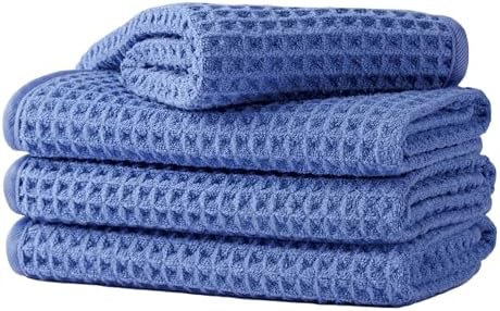 Microfiber Waffle Face Towels, 4 Pieces, Fast Drying, Lint Free 430 GSM by Unknown