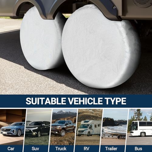 Season Guard 4Pack Carbon Fiber Tire Cover, Fit Truck SUV RV Trailer Camper - Image 6