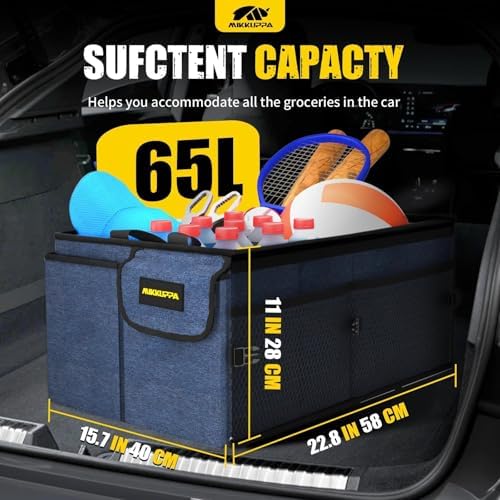 MIKKUPPA Trunk Organizer with Lid - 65L Collapsible Car Organizer - Image 2