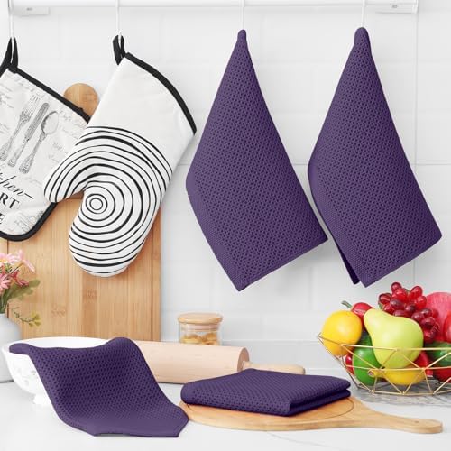 Homaxy 100% Cotton Waffle Weave Kitchen Dish Cloths 6-Pack - Image 6