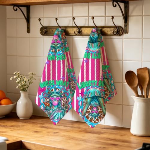 ZHAMEN 2 Pcs Funny Kitchen Towels, Soft Absorbent Waffle Hand Tea Towel - Image 4