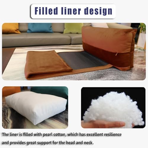 Velvet Recliner Headrest Pillow, Non-Slip Neck Support - Image 5