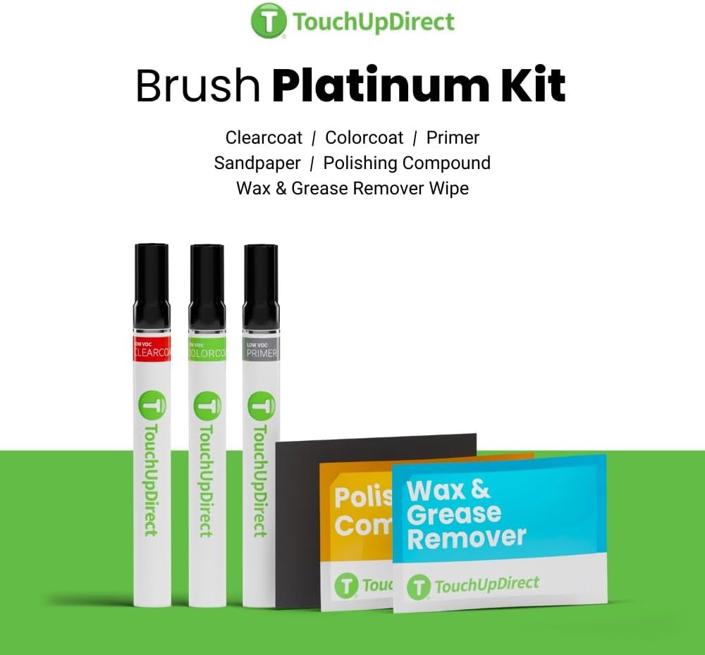 TouchUpDirect 1E3 Phantom Gray Metallic Compatible with Toyota Exact Match Touch Up Paint Brush - Platinum Kit