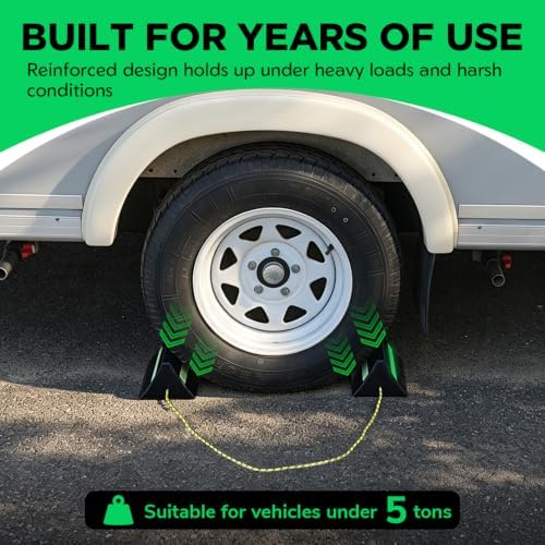 ROBLOCK Wheel Chocks for Trailer Glow in The Dark, RV & Camper, 3T GVW Capacity - Image 6