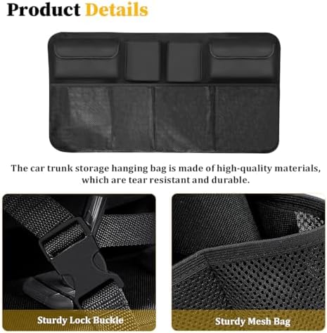 Car Trunk Organizer, Large Capacity Hanging Collapsible Vehicle Backseat - Image 3