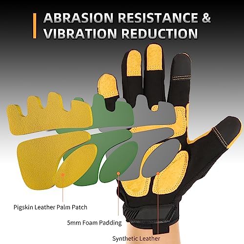Safety Work Gloves, Synthetic Leather Impact-Resistant Heavy Duty Mechanic - Image 3