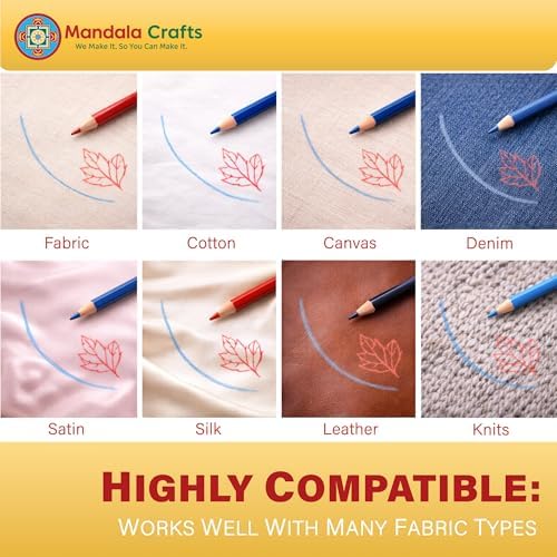 Mandala Crafts Red Water Soluble Fabric Pencils - Image 6