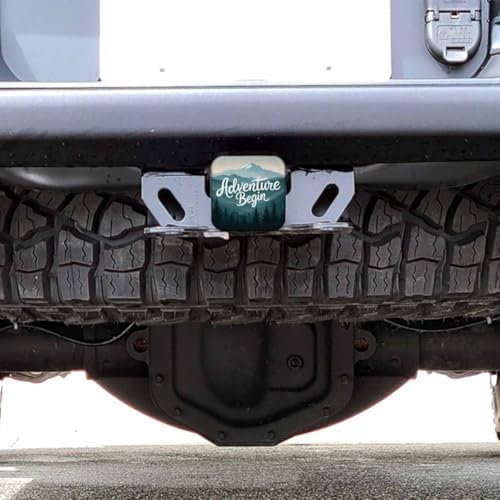 Hitch Cover 2" Adventure Begin, Foggy Forest Mountain Rubber Receiver Tube - Image 6