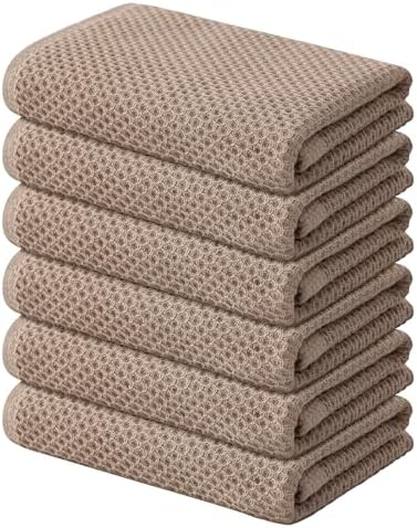 Kitinjoy 100% Cotton Waffle 6-Pack Kitchen Towels by Kitinjoy