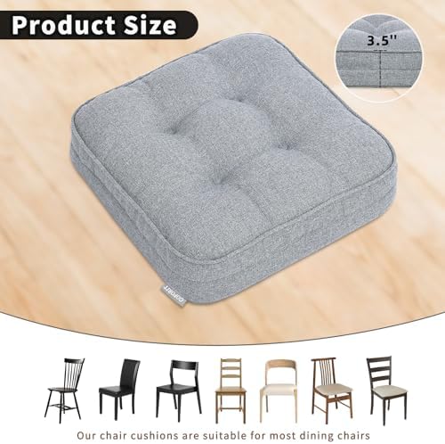 GOFORIT Chair Cushions Set of 2, Tufted Shredded Memory Foam Chair Pads - Image 4