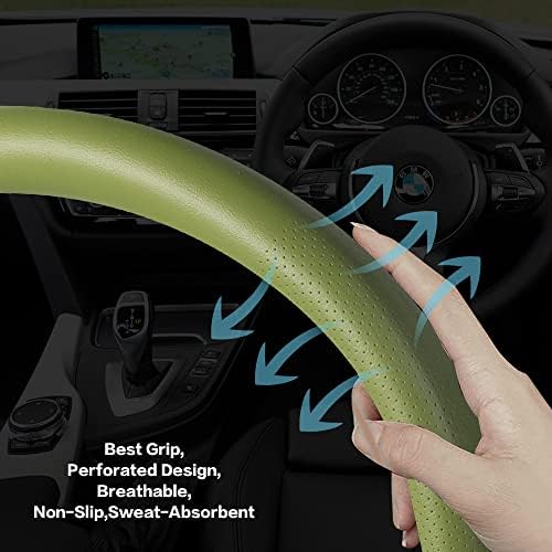 Car Steering Wheel Cover, Universal 15 Inch Premium Leather Car Steering Wheel - Image 2