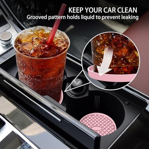 ME.FAN Car Cup Coasters Silicone Car Coasters/Cup Mats, Non-Slip Recessed Car - Image 2
