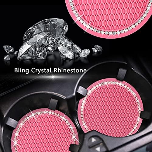 4PCS Bling Coaster, 2.75 Inch Auto Car Cup Holder Insert Coasters Silicone - Image 5