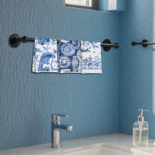 Blue Leaves 3 Pcs Artistic Bird Kitchen Towels Decorative Hand Towels - Image 4
