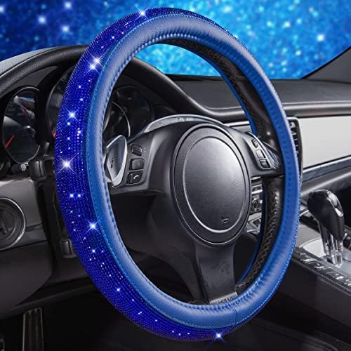 CAR PASS Bling Diamond Leather Steering Wheel Cover, - Image 2