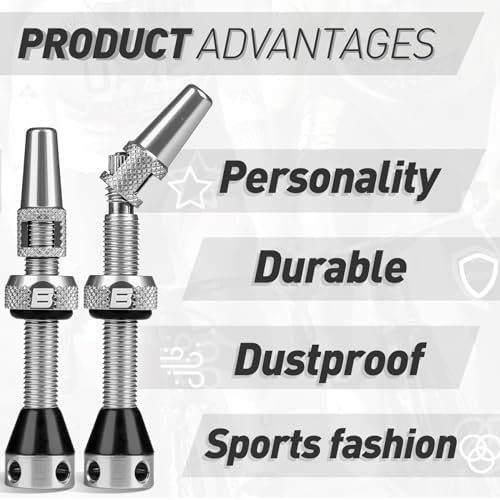BWSHLF Tubeless Presta Valve Stem 40/44/55/60/65/80/100 mm, Super Light Alloy - Image 5