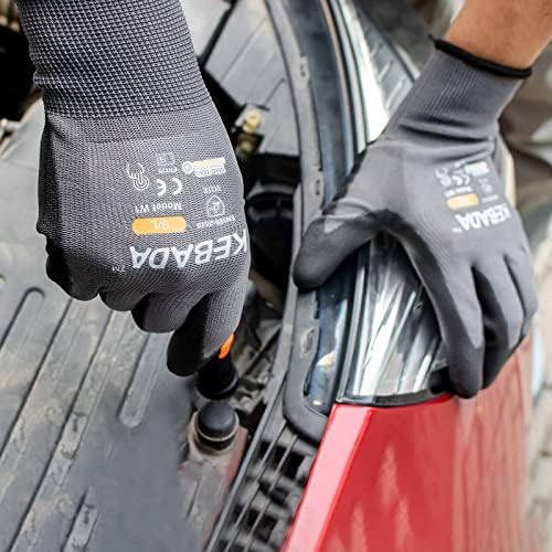 Kebada W1 Safety Work Gloves for Men Women, 120 Pairs Bulk Pack, PU Coated - Image 4