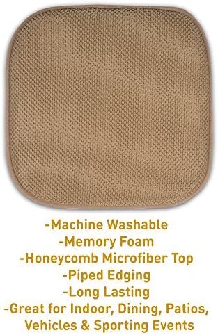 Sweet Home Collection Cushion Memory Foam Chair Pads Honeycomb Nonslip Back - Image 3