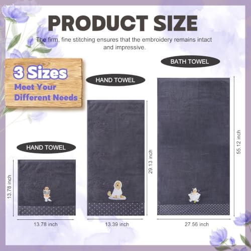 Peryiter 3 Pack Golden Retriever Decorative Bath Towel Set - Image 2