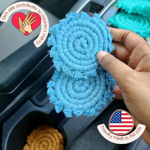 Cotton Car Coasters for Cup Holders, Drink Coaster Holder, Cute cupholder - Image 2