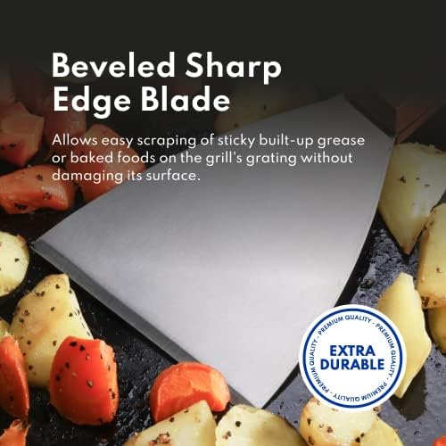 New Star Foodservice Stainless Steel Slant Edge Grill Scraper - Image 4