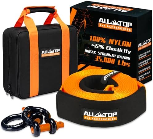 ALL-TOP Heavy Duty Tow Strap Recovery Kit: 3 inch x 20ft 100% Nylon and 22% by ALL-TOP4X4