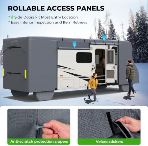 Fonzier 9 Layers Heavy Duty Class C RV Cover & 4 Tire Covers - Image 6