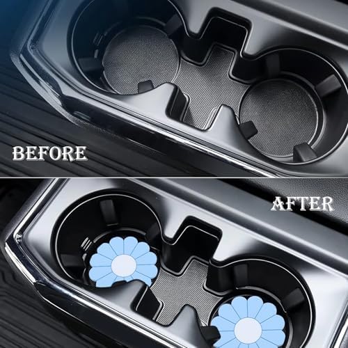 4-Pack Car Cup Holder Coaster Inserts, Daisy Shape, 2.75 Inch Non-Slip Silicone - Image 7