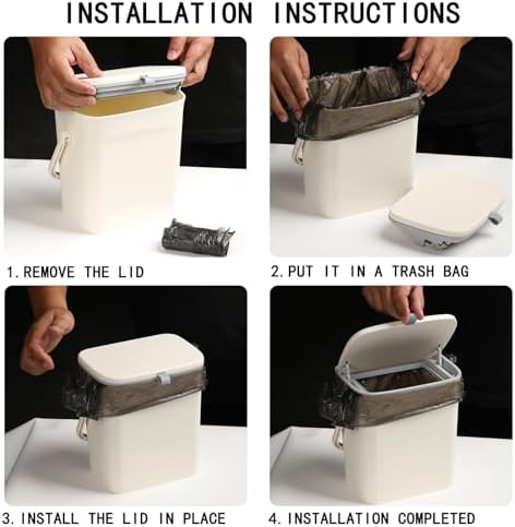 Leakproof Car Trash Can with Lid, Hanging Garbage Bin - Image 5