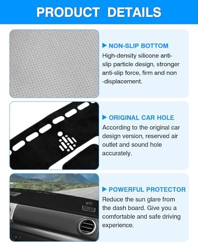 Autorder Dashboard Cover Mat for 2014-2021 Toyota Tundra Accessories Dash Cover - Image 6