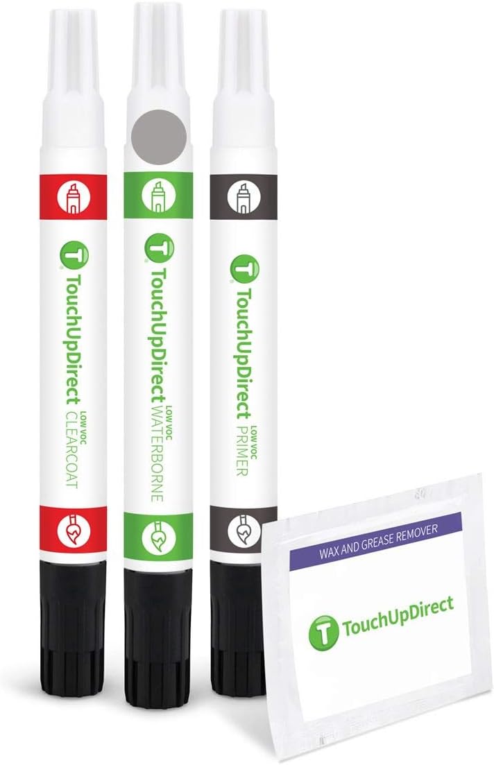TouchUpDirect 1K0 Silver Knockout Metallic Compatible with Toyota Exact Match Touch Up Paint Combo - Preferred Kit
