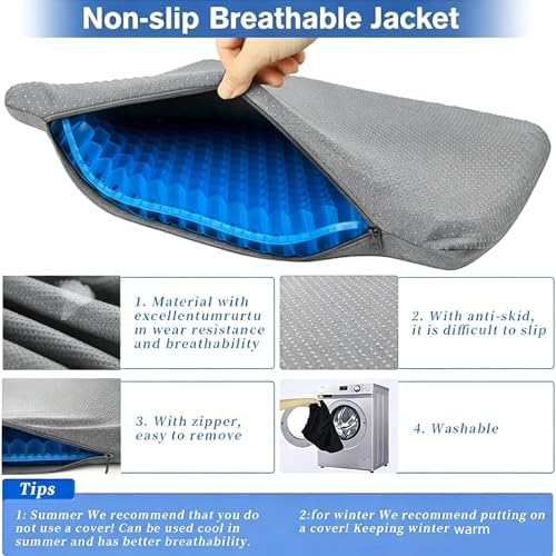 Gel Seat Cushion, Cool & Breathable 16inX13.7inX1in，ZD-hui - Image 5