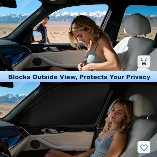 ZATOOTO Magnetic Car Window Shade 4 Pack, Car Privacy Curtain UV Block - Image 3