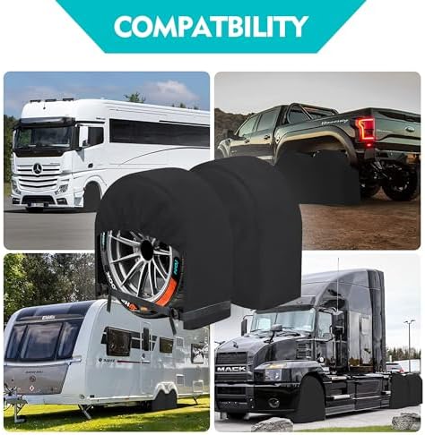 K-Musculo RV Tire Covers 2-Pack, 5 Layer Nonwoven Waterproof Wheel Covers - Image 4