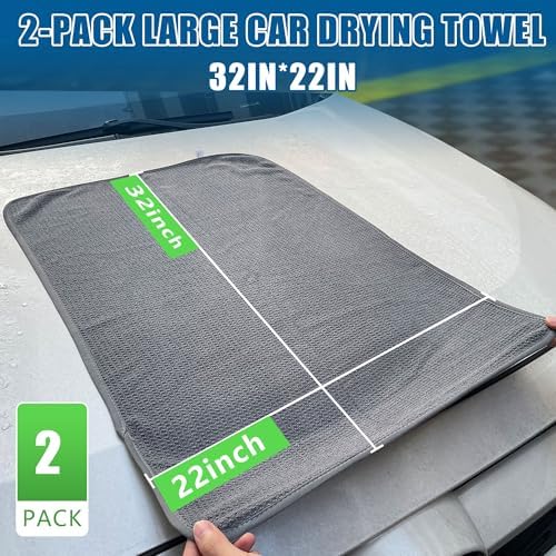 2 Pack Microfiber Car Towels, Car Drying Towel 22Inx32In, Waffle Weave - Image 7