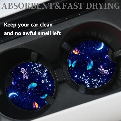 2pcs Blue Butterfly Cup Coaster - Image 2