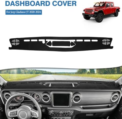 FIILINES Dash Cover for 2020-2024 Jeep Gladiator JT, Dashboard Mat Exact Fit - Image 2
