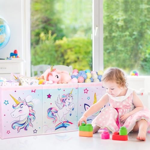 WERNNSAI Extra Large Toy Chest, Unicorn Toy Box Chest Organizer - Image 5