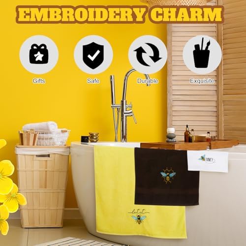Peryiter 3 Pack Honey Bee Decorative Bath Towel Set - Image 5
