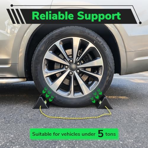 HOXWELL Wheel Chocks with Glow-in-the-Dark Tape, Non-Slip RV Camper Chock - Image 6