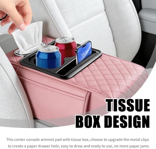 5-in-1 Car Center Console Cover, Leather Car Armrest Cover - Image 4