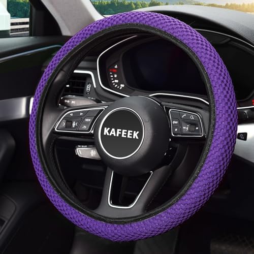 KAFEEK Elastic Stretch Steering Wheel Cover, Universal 15 Inch - Image 3