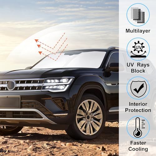 Windshield Sun Shade for 2018-2026 Atlas/Cross Sport Accessories - Image 2