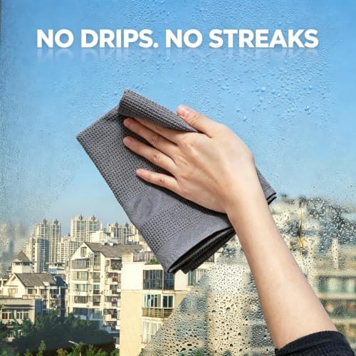 Prendoxy Dish Towels Microfiber Waffle 6 Pack, Lint Free, 23.6 x 15.7 Inch - Image 2