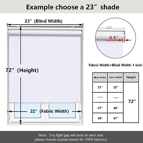 AOSKY Cordless Roller Shades Blackout Blinds - Image 5