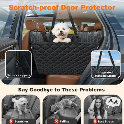 URPOWER 4 in 1 Dog Seat Cover for Full-Size Trucks, Waterproof Hammock - Image 3